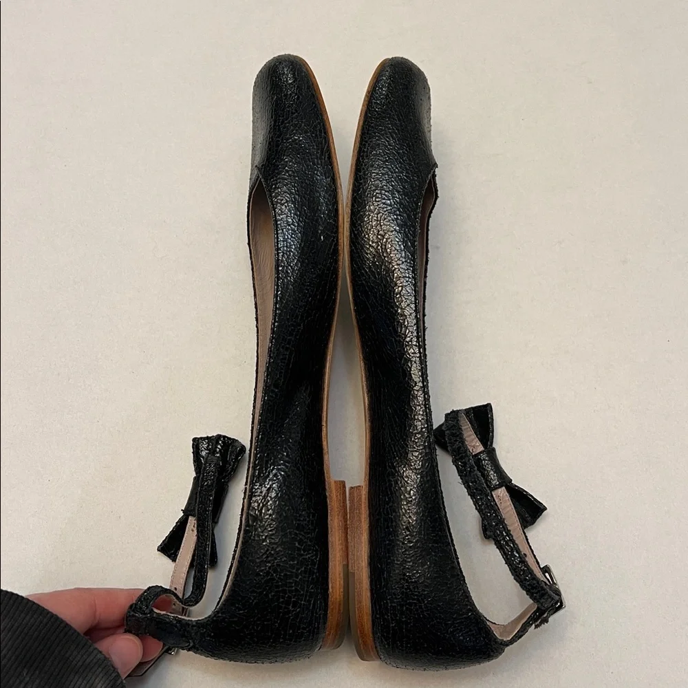 MARC BY MARC JACOBS BALLERINAS WITH BOW BLACK PATENT LEATHER SIZE 40=10 - Picture 7 of 14